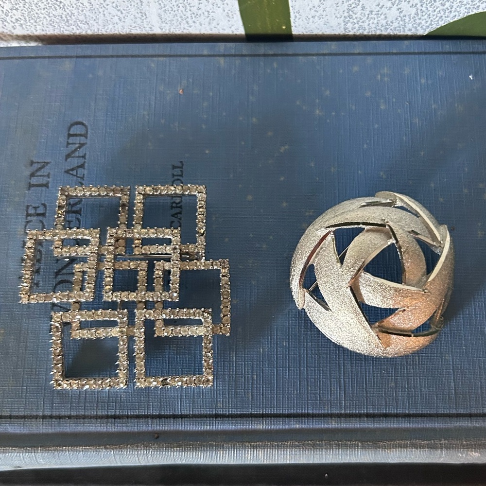 Two Vintage Silvertone Capri Brooches